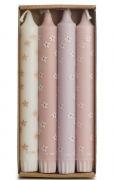 Stabkerzen Set mit Blumen rose Motiv 4er Set